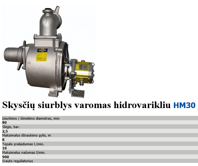 Sukūriniai siurbliai, siurbliai hidrauliniu varikliu, didelio galingumo siurbliai, cheminių skysčių siurbliai