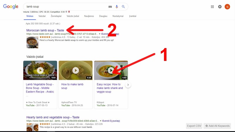 SEO ir iškėlimas į google per youtube