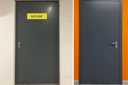 Priešgaisrinės katilinės durys Kaune Priešgaisrinės katilinės durys Kaune